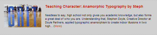 Teaching Character: Anamorphic Typography by Stephen Doyle