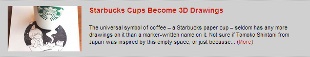 Starbucks Cups Become 3D Drawings