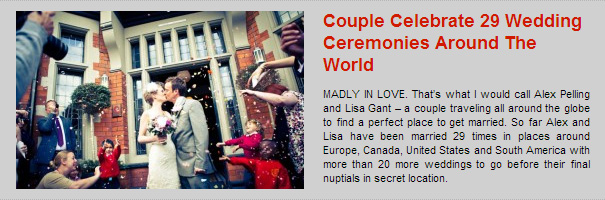Couple Celebrate 29 Wedding Ceremonies Around The World