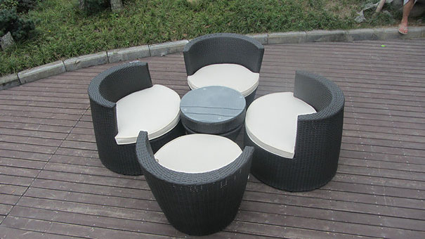 Beautifully Stacked Chairs And Table