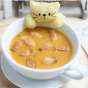 Cat Catching Fish In Soup