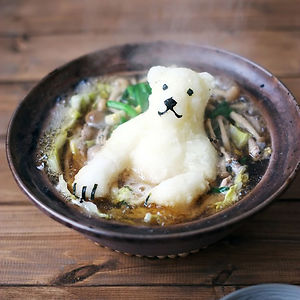 Polar Bear Shaped Radish In Japanese Hot Pot
