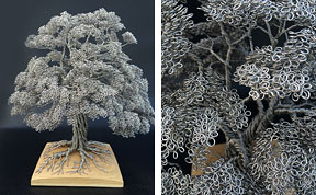 Artist Makes Intricate Tree Sculptures By Twisting Single Strands Of Wire 