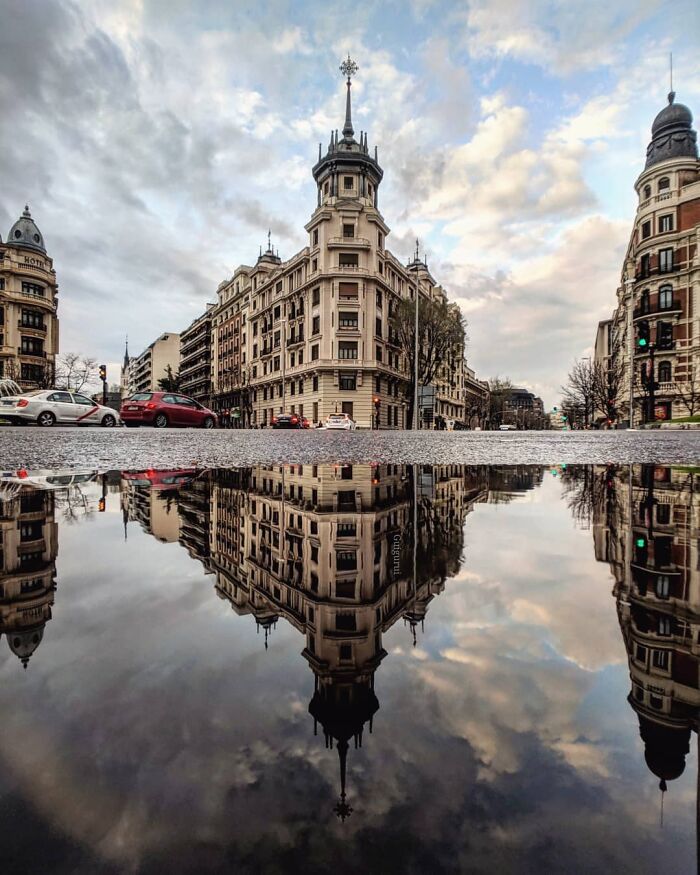 I Use My Smartphone To Capture The Parallel Worlds Of Puddles And Reflections Of Madrid, Spain (38 Pics)