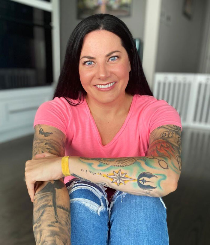  her company woman headshot tattoos viral 
