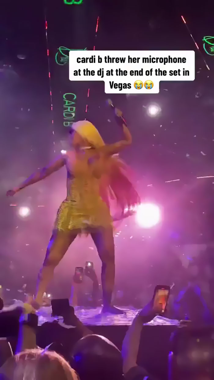 Cardi B Hurls Microphone At A Fan After They Throw Drink At Her