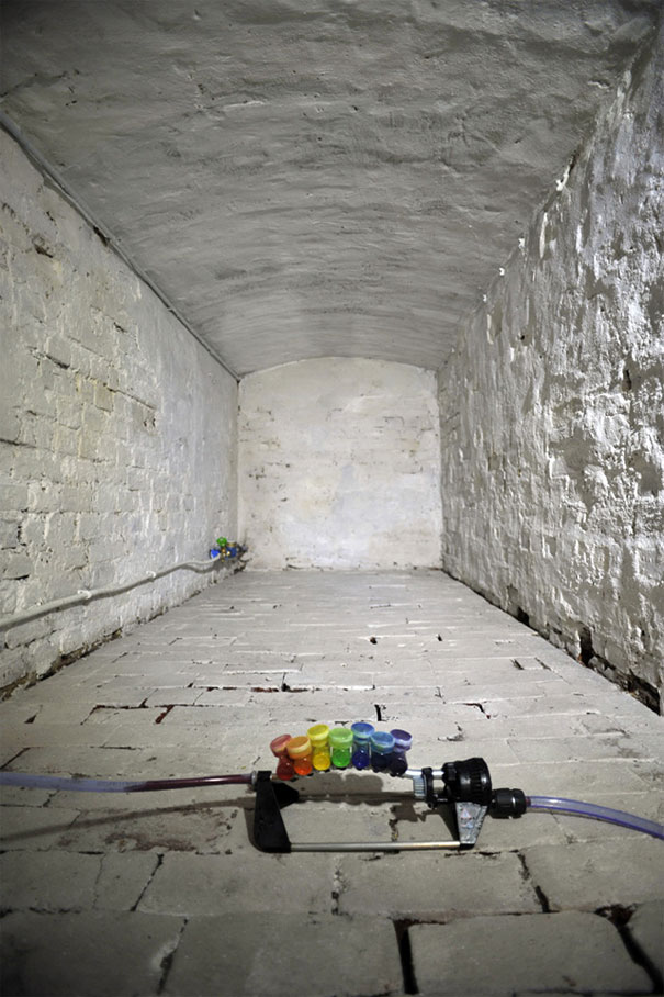 Garden Sprinkler Turned Into a Rainbow Machine 