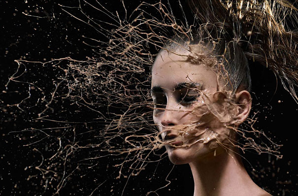 Models Dressed in Paint Splashes by Iain Crawford