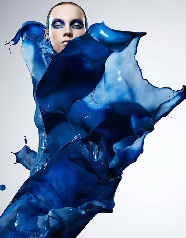 Models Dressed in Paint Splashes by Iain Crawford