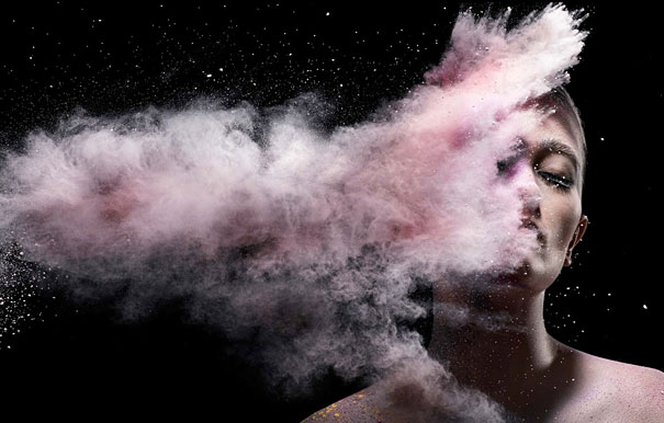 Models Dressed in Paint Splashes by Iain Crawford