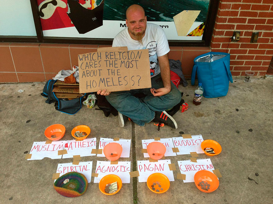 Panhandler’s Experiment: Which Religion Cares the Most About the Homeless?