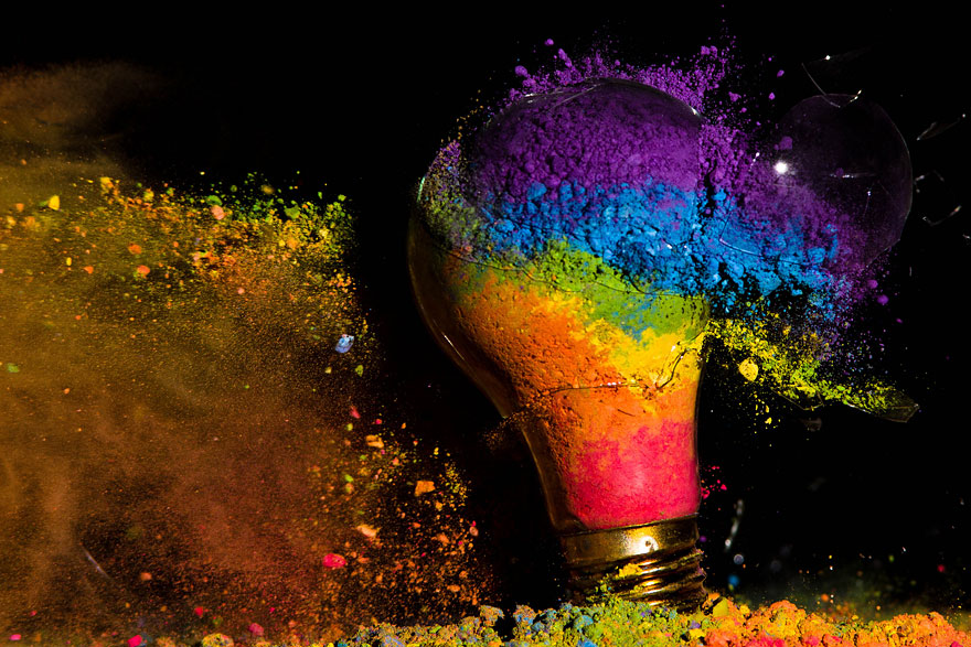 High Speed Photos of Exploding Light Bulbs