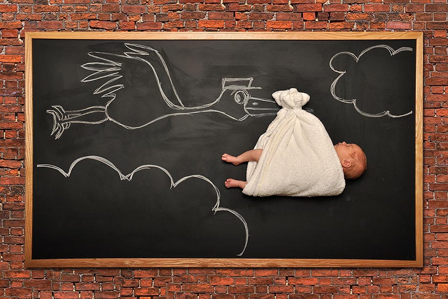 Mother Of Two Illustrates Babies' Dreams On Blackboard Mother Of Two Illustrates Babies' Dreams On Blackboard