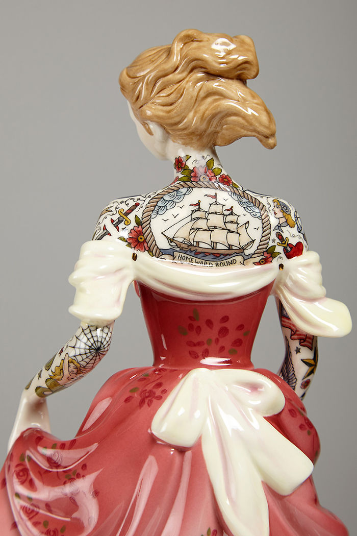 These Porcelain Dolls Look Perfectly Traditional Except For Their Sailor Tattoos