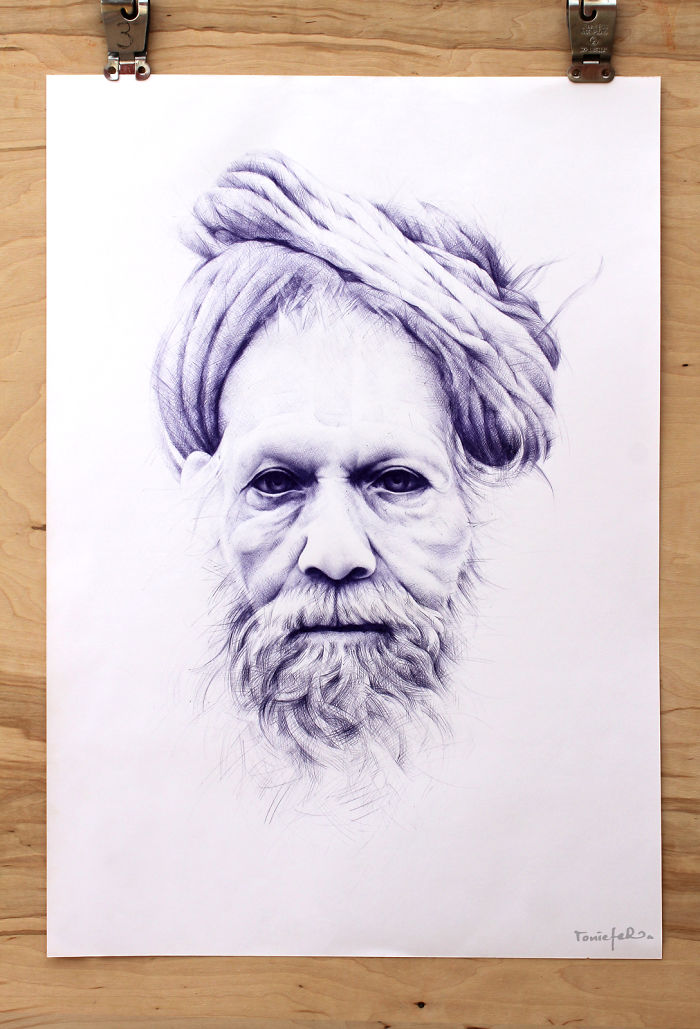 Realistic Ballpoint Pen Portraits By Toni Efer