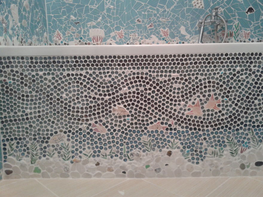 I Made A Mosaic In Bathroom - Bath In The Sea