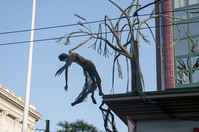 Hotel Ibis Sculpture On The 2nd Floor Of The Building, Budapest, Hungary