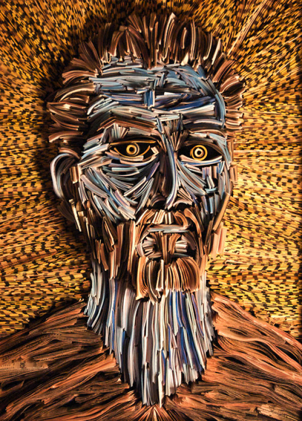 This Artist Uses Scrap Books For His Sculptures