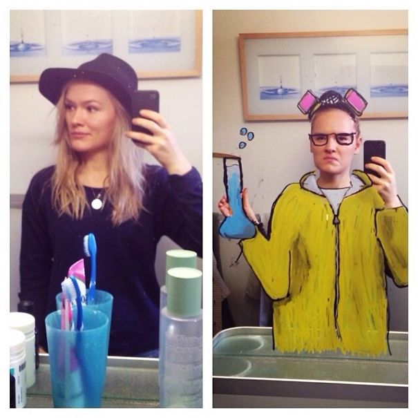 I Drew These On My Bathroom Mirror