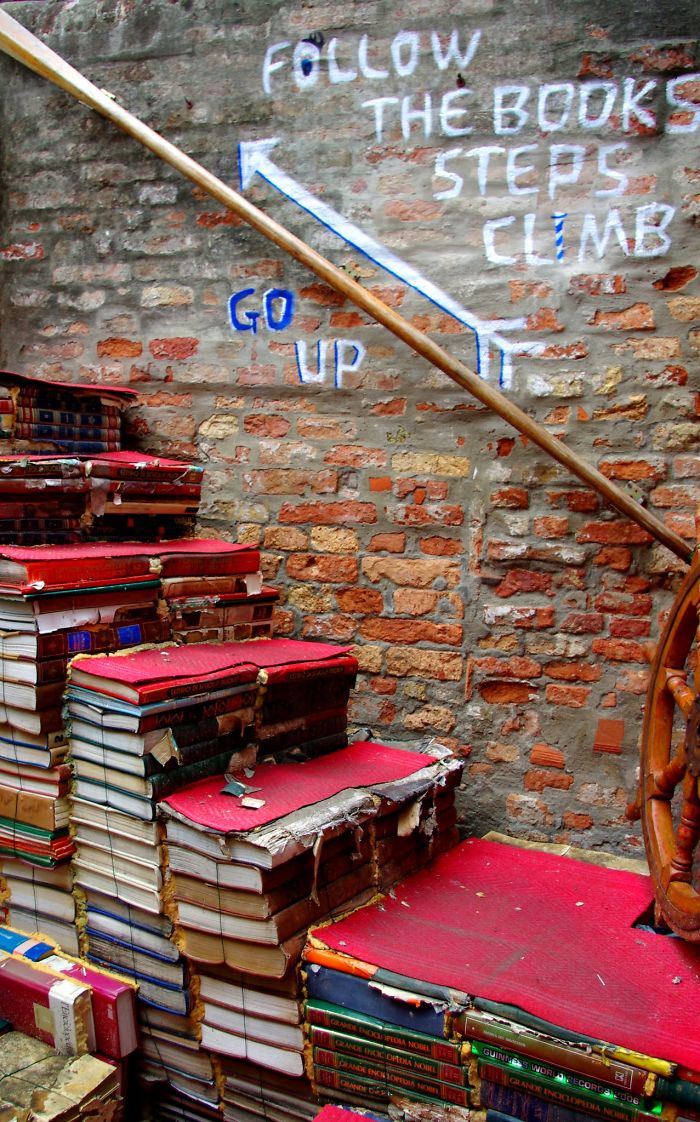 Steps At The Most Beautiful Bookshop In The World: The Libreria Acqua Alta, Venice
