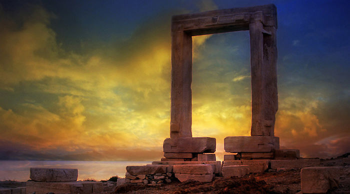 The Portara Is The Facade To An Unfinished Temple Of Apollo That Faces Exactly Toward Delos