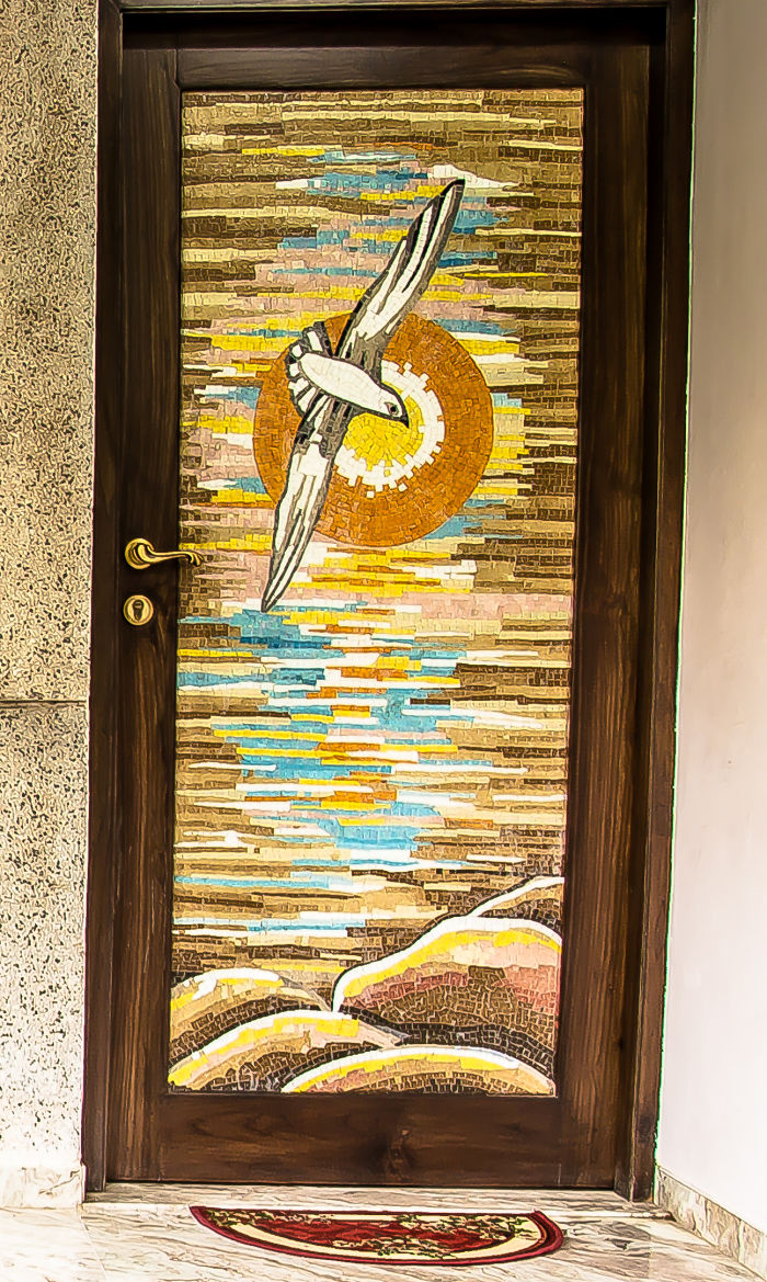 Door Skin Made Out Of Glass Mosaic Tiles - Vadodara, Gujarat, India - Designed By Vijay Agrawal