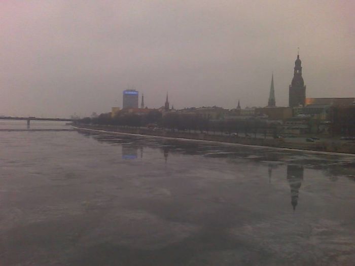 Panorama Of Riga Old Town In March (latvia)