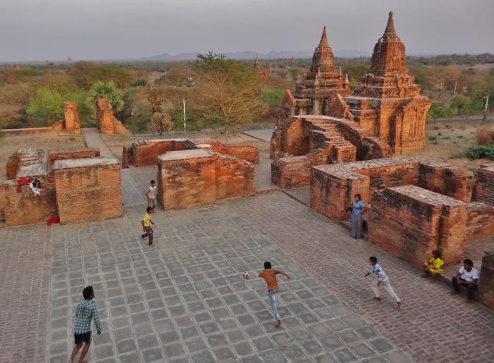 Football In Bagan, Myanmar