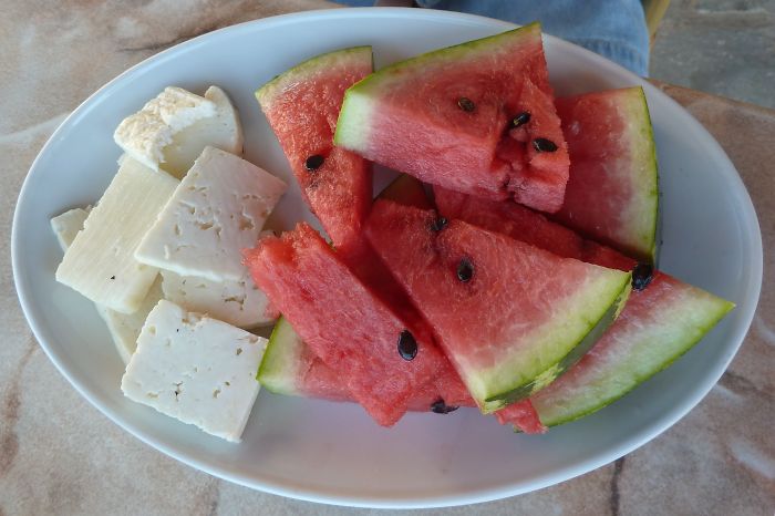Watermelon And Halloumi Cheese
