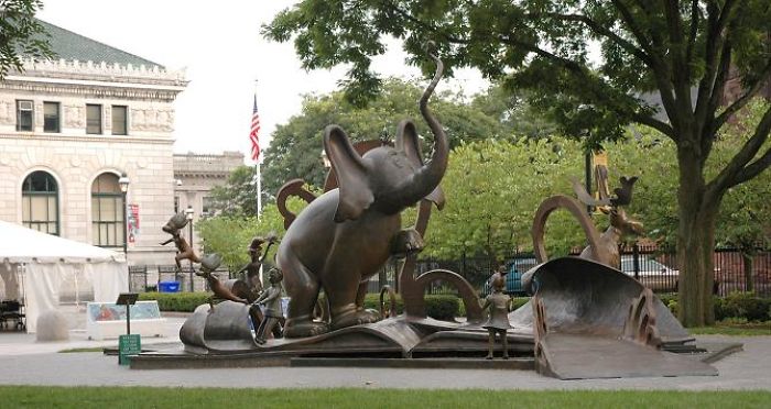 Dr. Seuss Memorial Sculpture Garden At The Quadrangle In Springfield, Ma