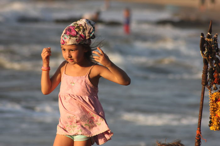 A Cute Girl At Goa, India