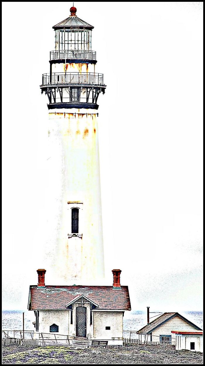 Derelict Light House On The Oregon Coast.