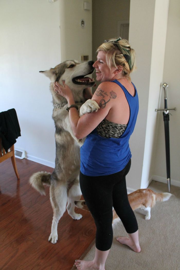 Me And Crockett On The Day We Brought Him Home