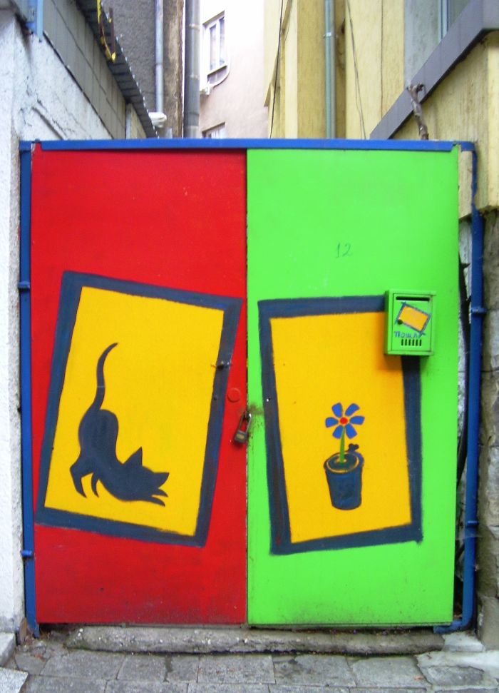 Black Cat On Yellow Background Sofia, Bulgaria