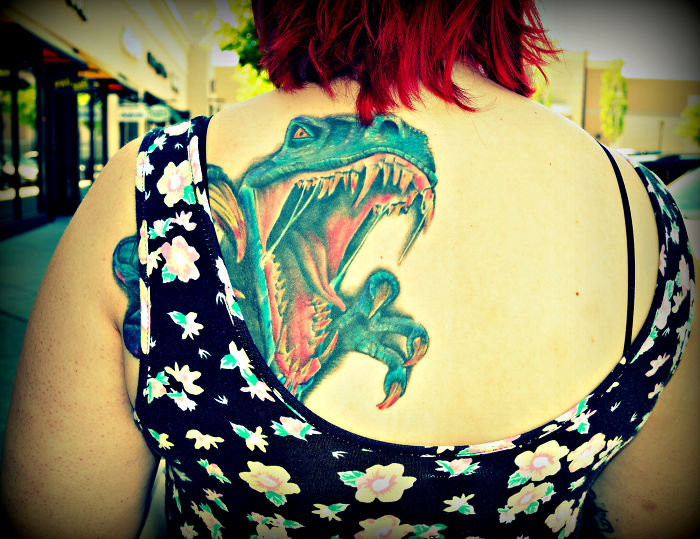 T Rex!! I Approached This Lady In A Shopping Centre For A Photo. She Didn't Mind.