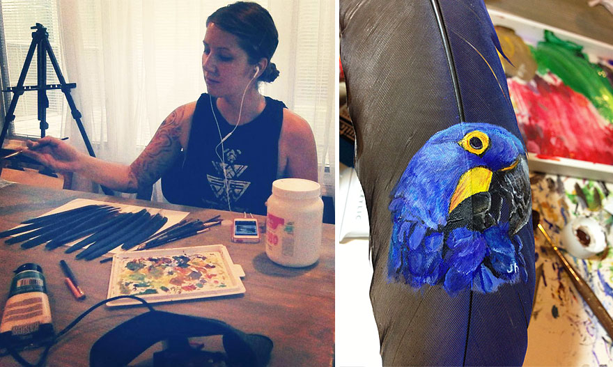 oil-acrylic-paintings-parrot-feathers-jamie-homeister-42 oil-acrylic-paintings-parrot-feathers-jamie-homeister-42
