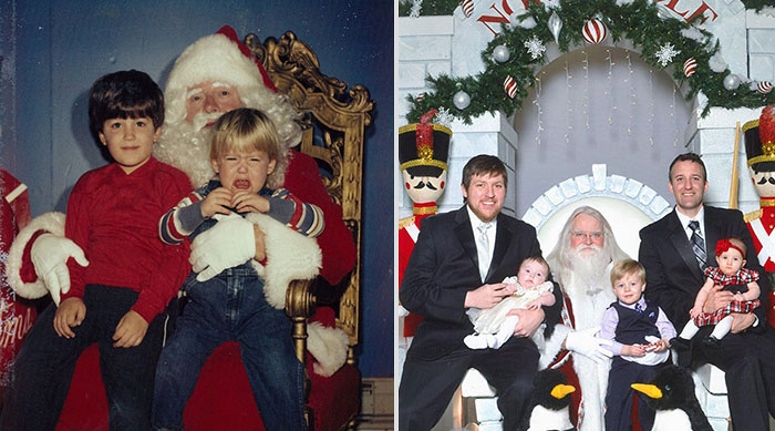 Two Brothers Have Been Taking Pictures With Santa For The Last 34 Years