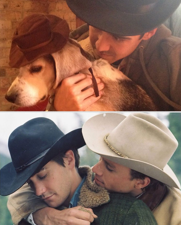 Guy Re-Enacts Famous Movie Scenes With His Boss’s Dog