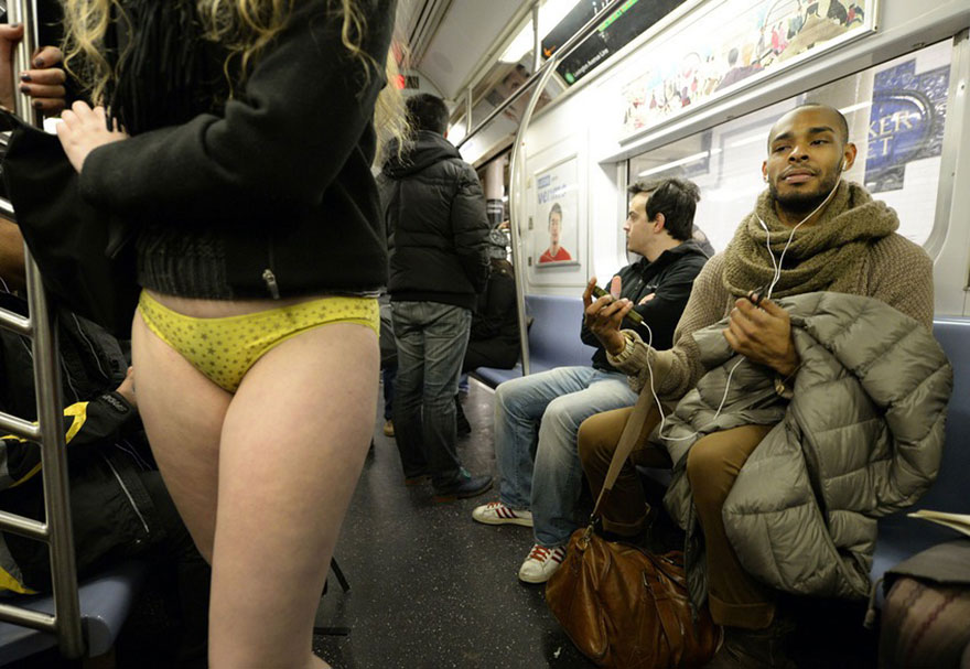 Pantless Commuters from Around The Globe Flood Subways on No Pants Day 2014...
