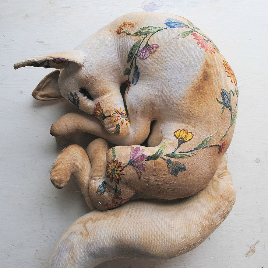 vintage-recycled-textile-embroidery-art-mister-finch-17 vintage-recycled-textile-embroidery-art-mister-finch-17