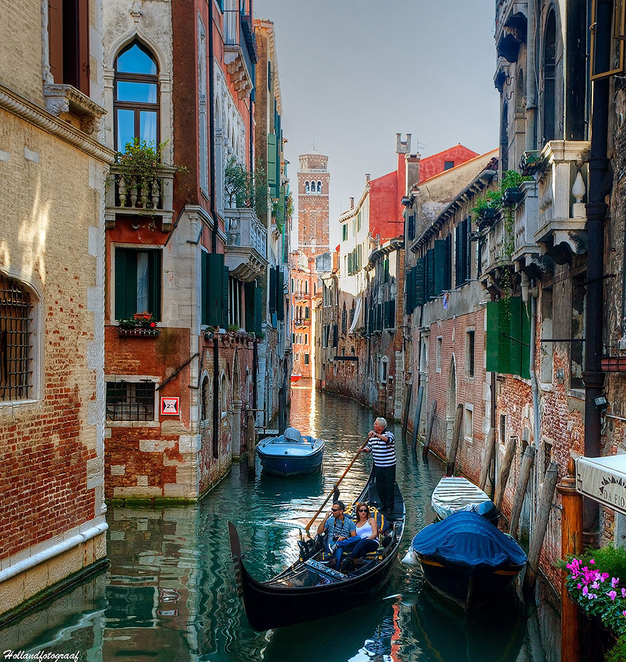 Venice river with boats, Italy Venice river with boats, Italy