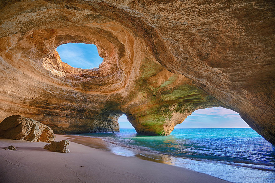 Cave with sea in Algarve, Portugal Cave with sea in Algarve, Portugal