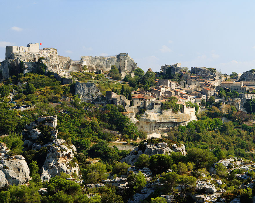 Town in mountains in Provence, France Town in mountains in Provence, France