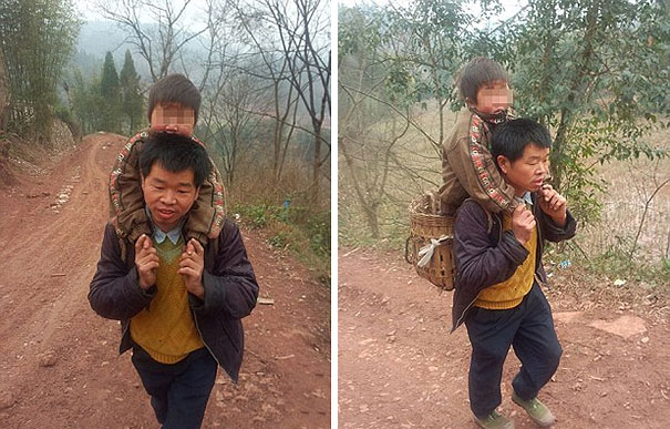 devoted-father-carries-son-18-miles-to-school-1 devoted-father-carries-son-18-miles-to-school-1