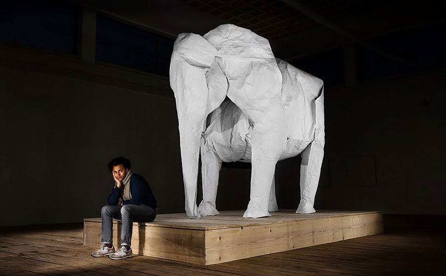 origami-lifesize-white-elephant-sipho-mabona-9 origami-lifesize-white-elephant-sipho-mabona-9