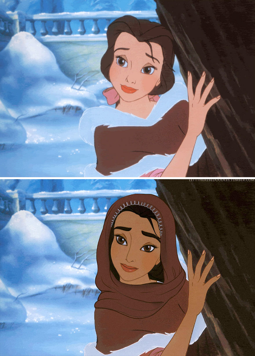disney-princess-reimagined-different-race-let-there-be-doodles-3 disney-princess-reimagined-different-race-let-there-be-doodles-3