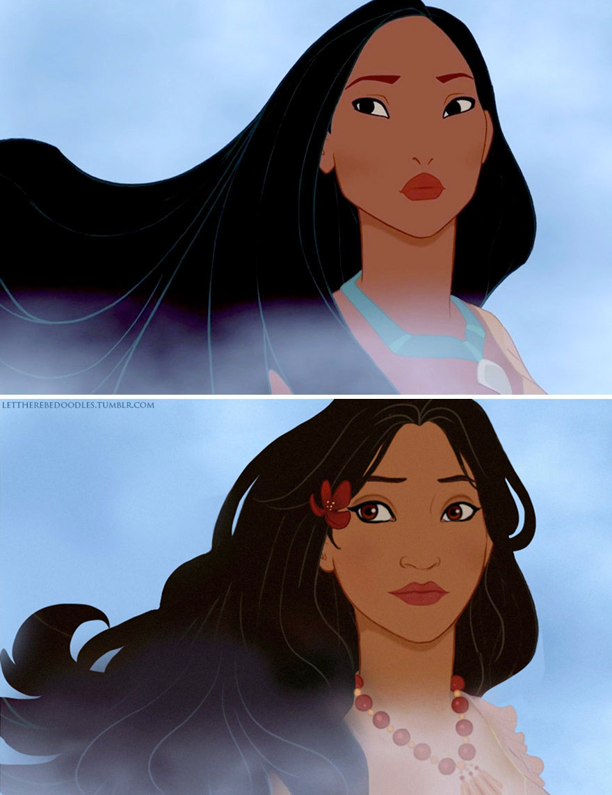 disney-princess-reimagined-different-race-let-there-be-doodles-5 disney-princess-reimagined-different-race-let-there-be-doodles-5