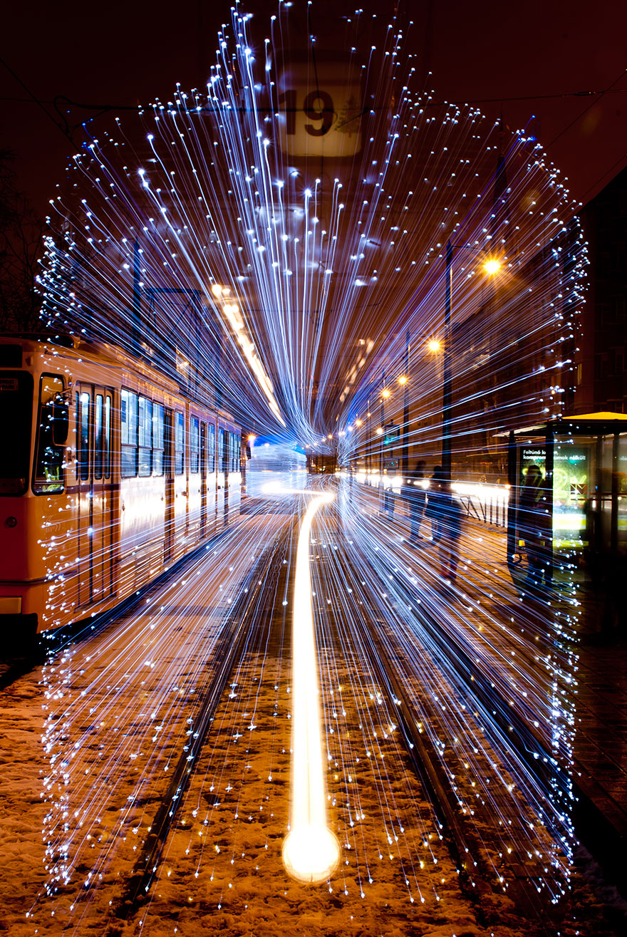 30,000 LED Lights Make The Trams In Budapest Look Like Time Machines 30,000 LED Lights Make The Trams In Budapest Look Like Time Machines