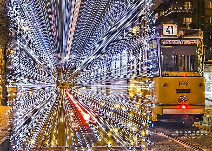 30,000 LED Lights Make The Trams In Budapest Look Like Time Machines 30,000 LED Lights Make The Trams In Budapest Look Like Time Machines