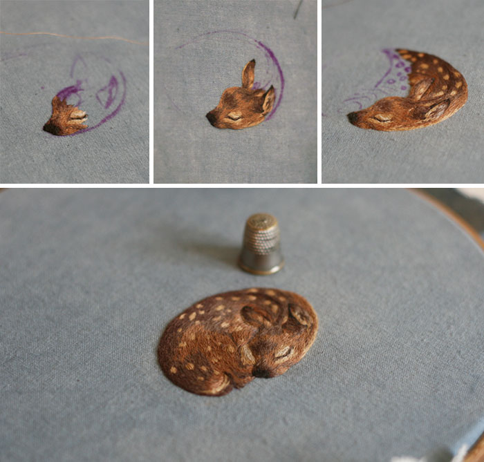 Beautiful Tiny Animals Embroidered By Chloe Giordano
